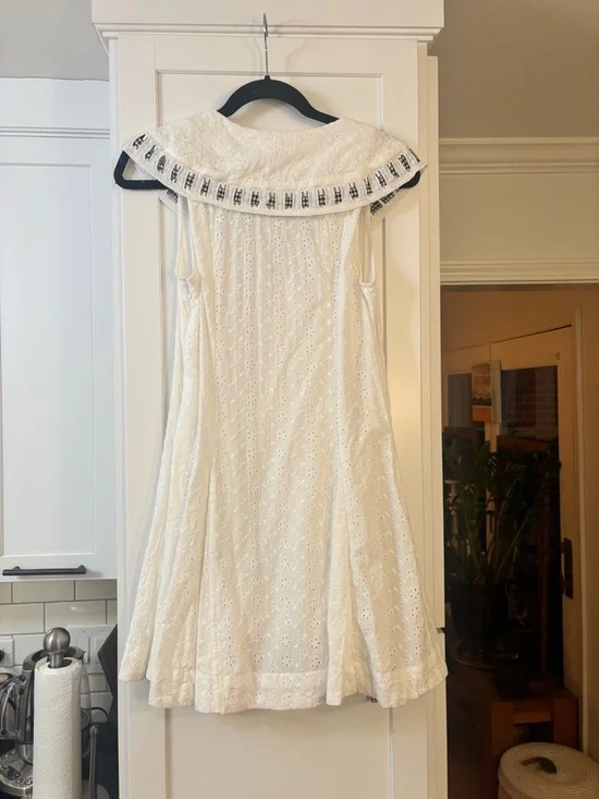 For Love and Lemons Rosie Ribbon Embroidered Cotton Mini Sundress in white - Picture 6 of 8